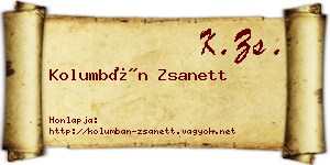 Kolumbán Zsanett névjegykártya