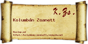 Kolumbán Zsanett névjegykártya