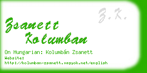 zsanett kolumban business card