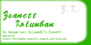 zsanett kolumban business card